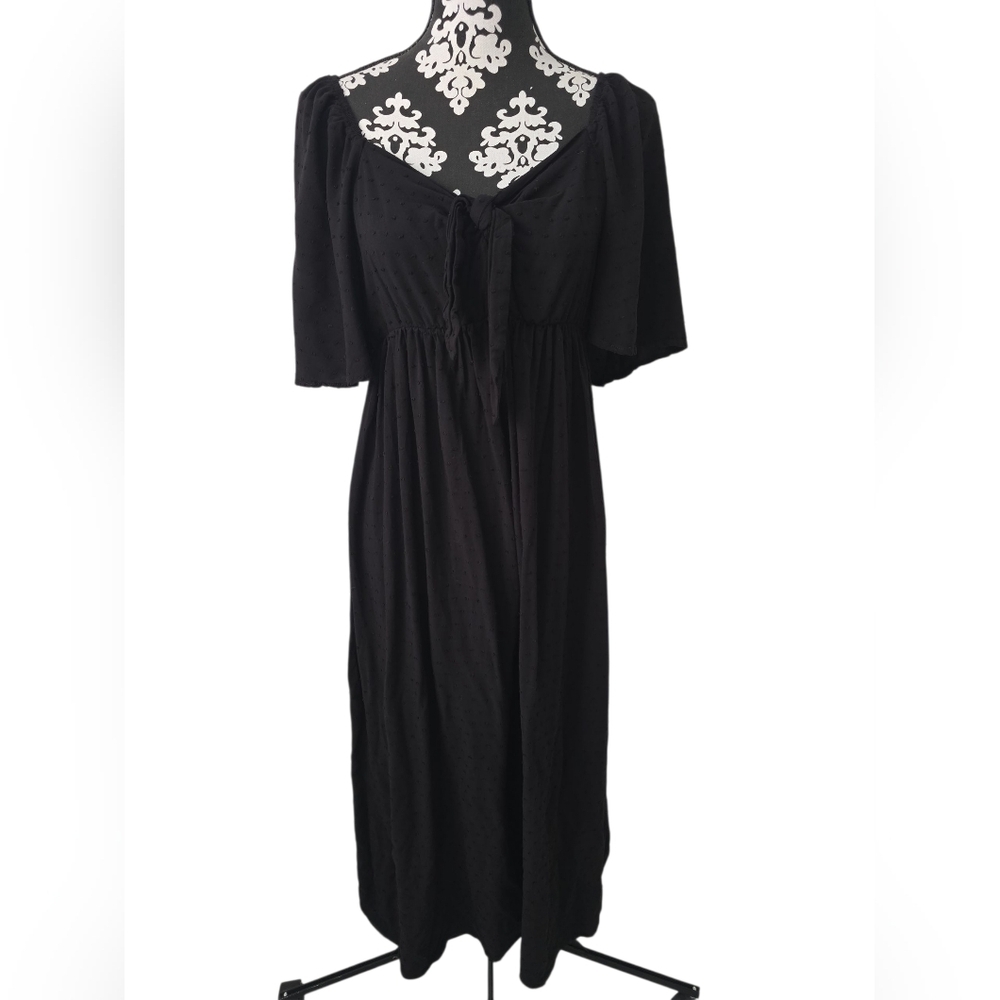 Destination Maternity Black Flutter Sleeve Dress Sz M